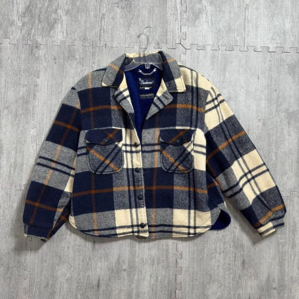 Vintage Shanhouse Wool Crop Plaid Jacket‎ Women's Large